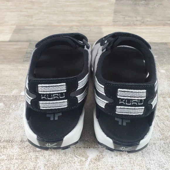 Kuru Tread Womens Sandals Sz 8 M Fossil Gray Sky Blue Jet Black Suede Comfort - Picture 3 of 12